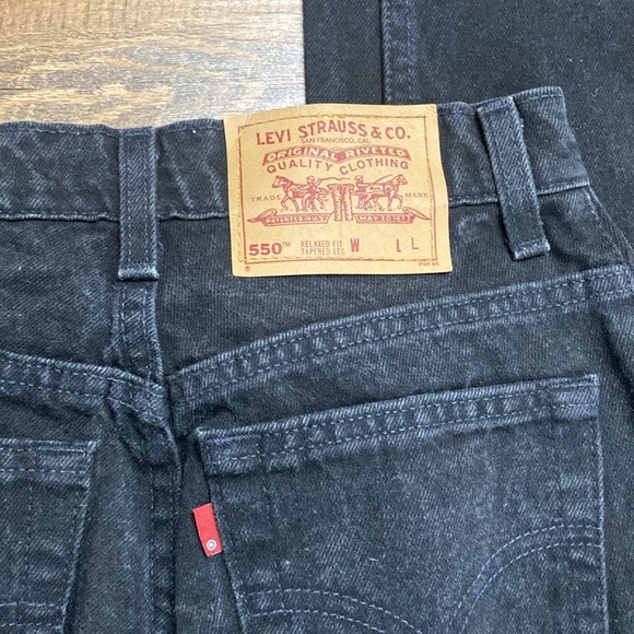VNTG Levi’s 550 90s(1996)Classic Black Denim Jeans ASO MADISON BEER SZ 5Long - Picture 6 of 15